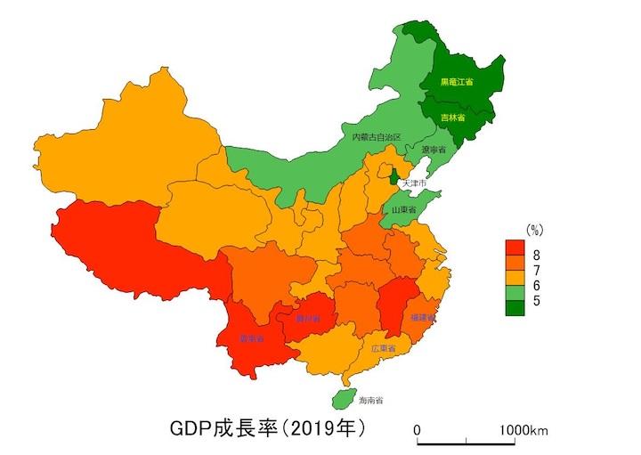 中国各省のGDP成長率(2019年).jpg