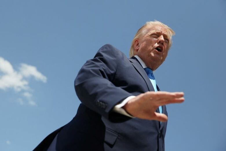 トランプ米大統領。メリーランド州のアンドリュース統合基地で5月20日撮影。REUTERS/Evelyn Hockstein
