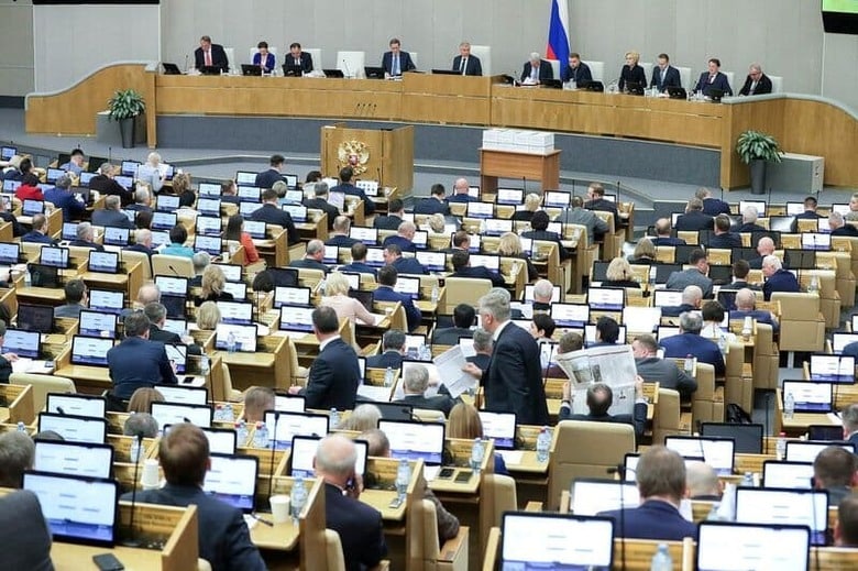 ロシア下院（写真）は11日、兵役の招集令状電子化に向けた法案を可決した。提供写真（2023年　ロイター/Russian State Duma/Handout via REUTERS）