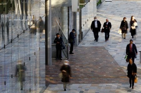 　１１月９日、内閣府が公表した１１月の景気動向指数（速報値、２０２０年＝１００）は、指標となる一致指数が前月から０．７ポイント低下した。写真は２０２４年１月、都内で撮影（２０２６年　ロイター／Kim Kyung-Hoon）