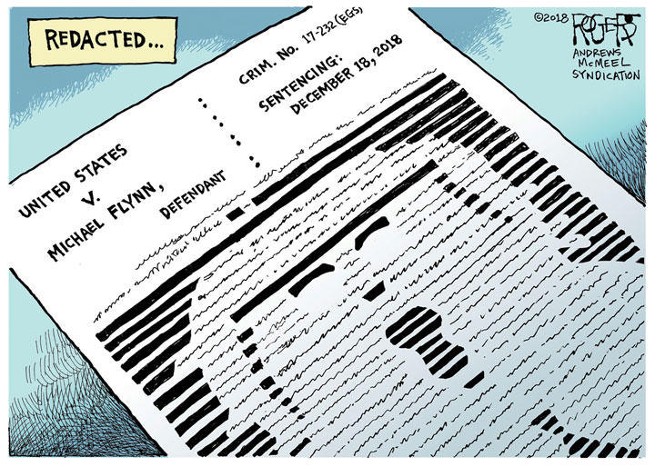 Many Redactions, One Deduction　(c) 2018 ROGERS─ANDREWS McMEEL SYNDICATION