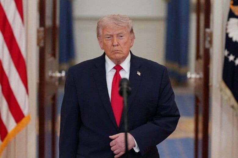 写真はトランプ大統領。4月1日、米ワシントンで代表撮影。REUTERS