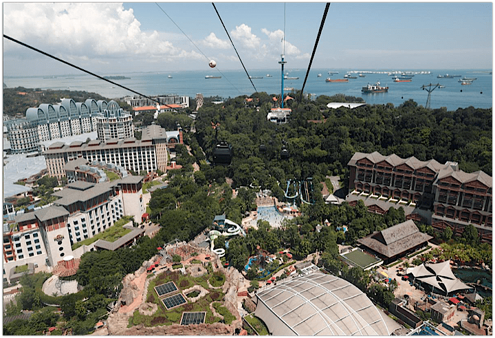 ６月５日、米ホワイトハウスのサンダース報道官は、１２日に予定される米朝首脳会談の開催場所がシンガポール・セントーサ島のカペラホテルに決まったと明らかにした。写真はセントーサ島。４日撮影（２０１８年　ロイター/Edgar Su）