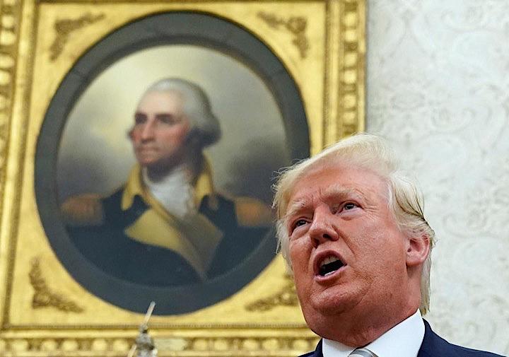 中国が米国製品に対する追加報復関税を発表したことを受け、トランプ米大統領は、対中関税の新たな引き上げを発表した。写真はワシントンで８月２０日撮影（２０１９年　ロイター/Kevin Lamarque）