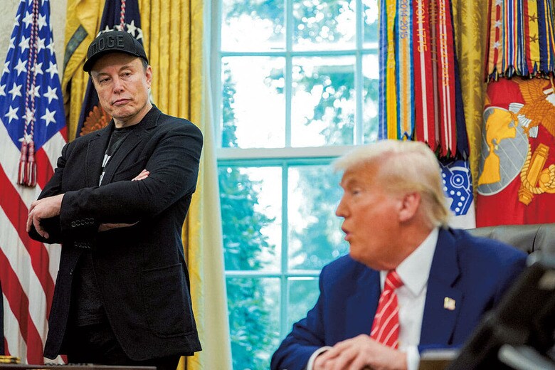 ナルシシスト同士の蜜月は短命に終わった（ホワイトハウスでの記者会見、5月30日）　NATHAN HOWARDｰREUTERS