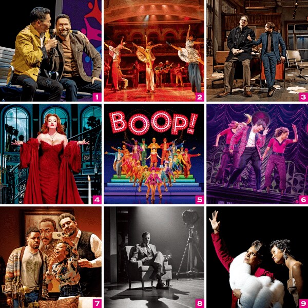 トニー賞にノミネートされた1『イエロー・フェイス』 2『ブエナ・ビスタ・ソシアル・クラブ』 3『グレンギャリー・グレン・ロス』 4『デス・ビカムズ・ハー』 5『ブープ！ミュージカル」 6『ジャスト・イン・タイム』 7『パーパス』 8『グッドナイト＆グッドラック』 9『ジプシー』