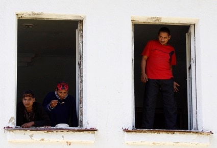 ウクライナ経由でスロバキアに入ろうとする移民も多い　Gleb Garanich-REUTERS