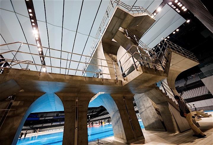 五輪最終予選とテスト大会を兼ねた水泳飛び込みのワールドカップが開催された東京アクアティクスセンター　Issei Kato - REUTERS