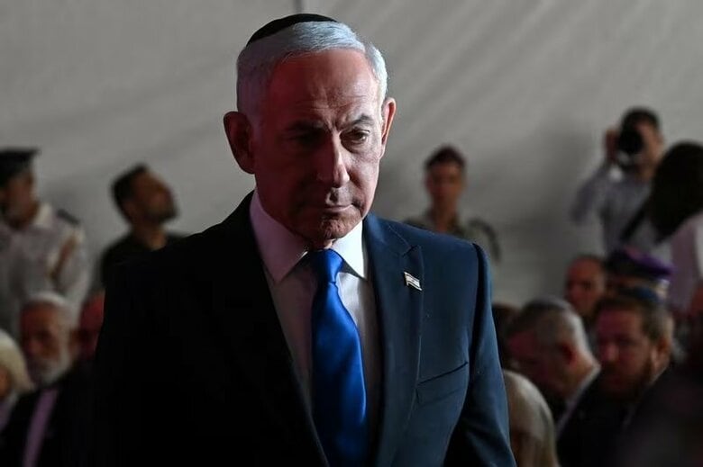 イスラエルのネタニヤフ首相。エルサレムで１０月５日撮影。DEBBIE HILL/Pool via REUTERS