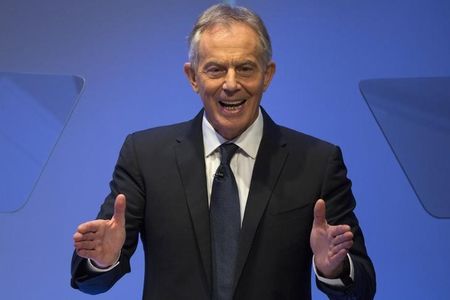 　１０月２５日、ブレア元英首相は米ＣＮＮとのインタビューで、在任中の２００３年に始まったイラク戦争が過激派組織「イスラム国」の台頭につながったと認め、戦争に踏み切る際の計画にミスがあったと謝罪した。ニューヨークで６日撮影（２０１５年　ロイター／Brendan McDermid）