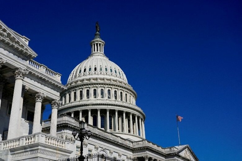 2025年9月、米ワシントンD.C.にある米国議会議事堂のドームの様子。 REUTERS/Kent Nishimura