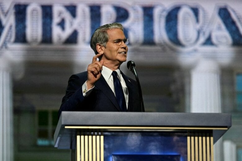 共和党大会で演説するベセント米財務長官。9月9日、テキサス州ダラスで撮影。REUTERS/Callaghan O'Hare