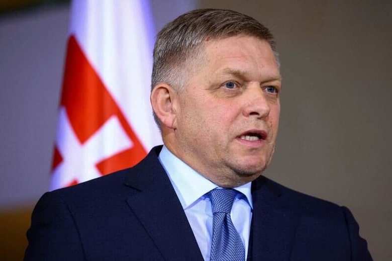 FILE PHOTO: Slovakia\'s Prime Minister Robert Fico speaks during a press conference with German Chancellor Olaf Scholz in Berlin, Germany, January 24, 2024. REUTERS/Nadja Wohlleben/File Photo
