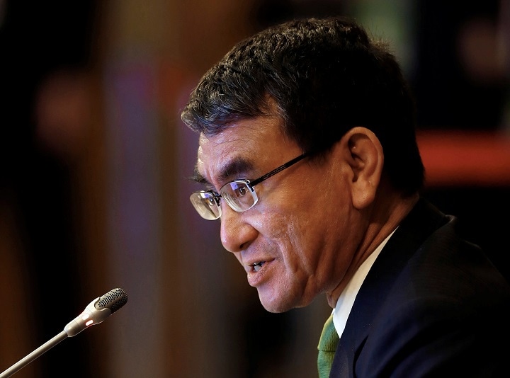 ASEAN外相拡大会議に出席した河野外相　Rolex Dela Pena-REUTERS