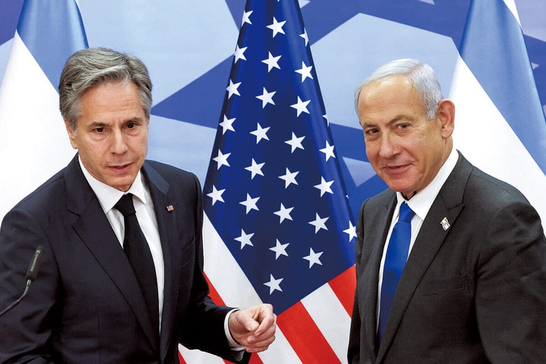 イスラエルのネタニヤフ首相（右）とアメリカのブリンケン国務長官（2023年1月）　RONALDO SCHEMIDTｰPOOLｰREUTERS