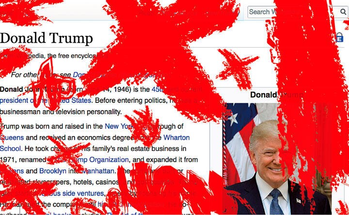 原則としてユーザーなら誰でも記述の変更を求められるが、その実行には上級編集者の承認が必要になる　WIKIPEDIA, PHOTO ILLUSTRATION BY YASUSHI MITSUIーNEWSWEEK JAPAN