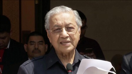 　６月６日、マレーシア中央銀行のムハマド・イブラヒム総裁は辞表を提出、マハティール首相（写真）はこれを受理したことを明らかにした。クアラルンプールで５月撮影（２０１８年　ロイター）