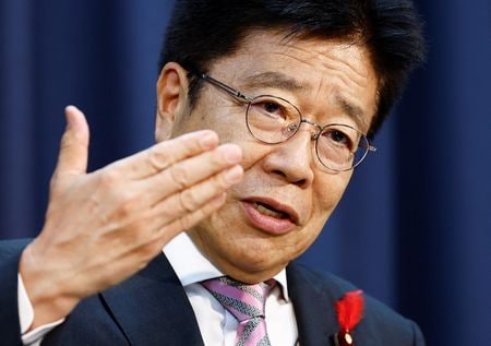 　１０月１７日、米ワシントンを訪問中の加藤勝信財務相は、当局はリスクを監視し、経済に悪影響を与えかねない過度の為替変動に警戒する必要があると述べた。 写真は２０２４年１０月、東京で撮影（２０２５年　ロイター/Issei Kato）