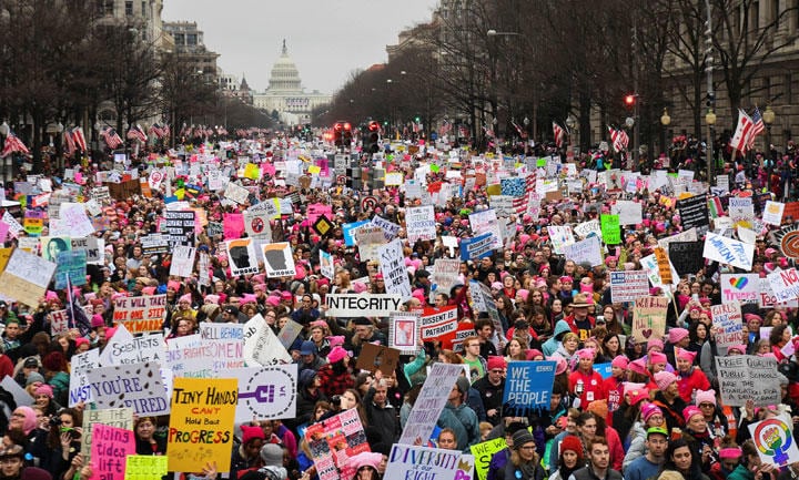 2017年のウィメンズマーチ（ワシントン）　Bryan Woolston-REUTERS