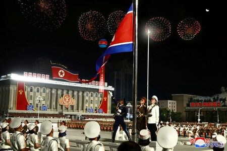 　１０月１１日、韓国大統領府は北朝鮮に対し、軍事衝突を防ぐ南北合意の堅持を求めた。写真はKCNAが１０日、公開したもの（２０２０年　ロイター/KCNA）