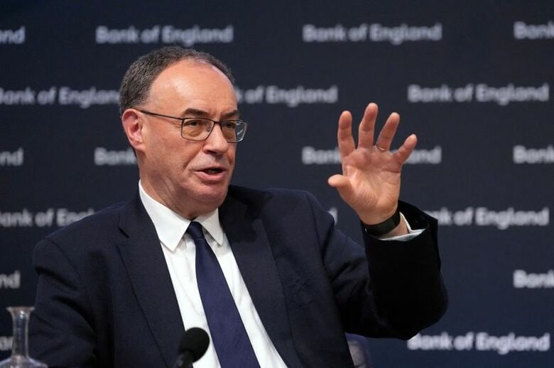 イングランド銀行（英中央銀行、BOE）のベイリー総裁。4月30日、ロンドンで代表撮影。REUTERS