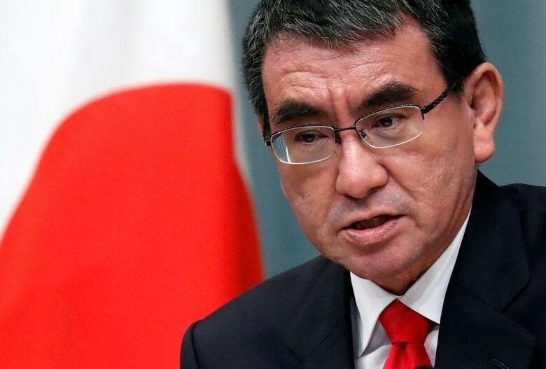河野太郎防衛相（写真）は、都内の海外特派員協会で講演を行い、北朝鮮を巡る情勢について情報を収集中とした上で、金正恩朝鮮労働党委員長の「健康状態が疑われる」との認識を示した。首相官邸で２０１９年９月撮影（２０２０年　ロイター/Issei Kato）