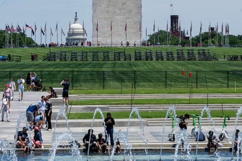 米建国２５０周年記念行事が予定されるワシントンのナショナル・モール。１６日撮影。REUTERS/Eric Lee