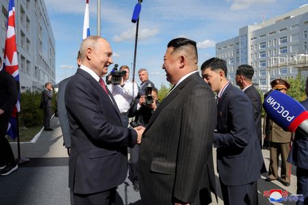 米国とパートナー国は、ロシアと北朝鮮間の武器移転を非難する共同声明を発表した。昨年９月撮影（２０２４年　ロイター/KCNA via REUTERS）