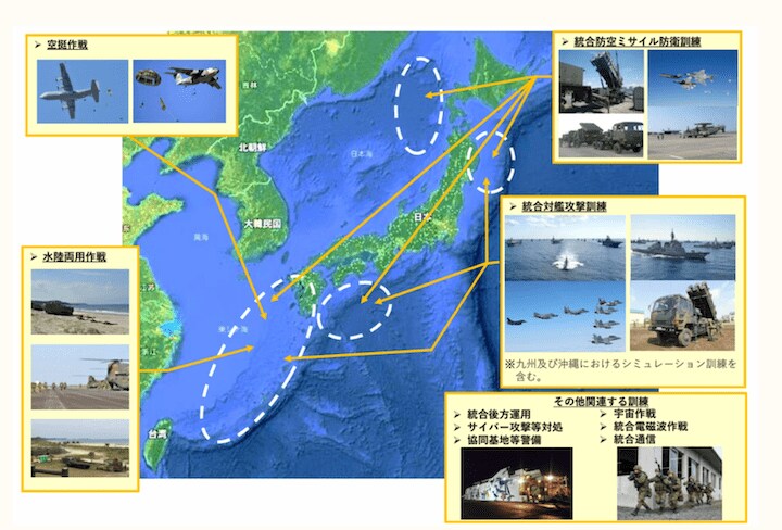 日本全土行われる合同演習の場所