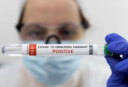 米疾病対策センター（ＣＤＣ）は２３日、直近の週の国内の新型コロナウイルス新規感染者のうち、感染力が強いとされるオミクロン株派生型「ＸＢＢ」による感染が１８．３％を占め、前の週の１１．２％から上昇したと発表した。１月１５日撮影（２０２２年　ロイター/Dado Ruvic/Illustration/File Photo）