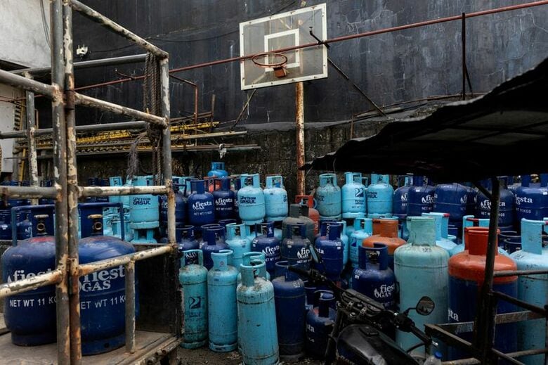 2026年4月15日、液化石油ガス（LPG）のタンク。REUTERS/Eloisa Lopez