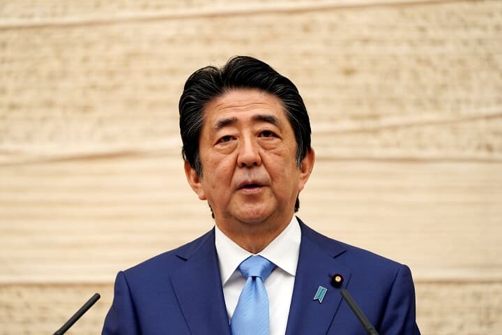 凶弾に倒れた安倍晋三元首相（2020年5月4日）　Eugene Hoshiko/Pool via REUTERS