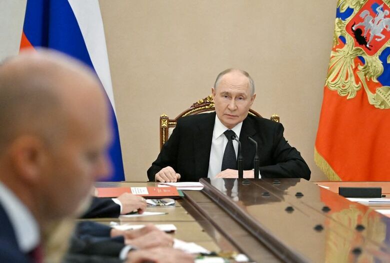 ７月１日、首都モスクワで安全保障会議を開くロシアのプーチン大統領　Sputnik/Pavel Byrkin/Pool via REUTERS