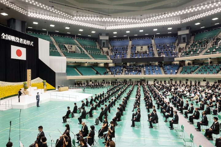 今年の終戦の日に行われた全国戦没者追悼式　Yuichi Yamazaki/POOL/REUTERS