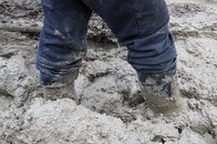 活動家らと衝突した警官たち、泥濘にはまる　抜け出せず「バタバタ」──その哀れな姿が話題に