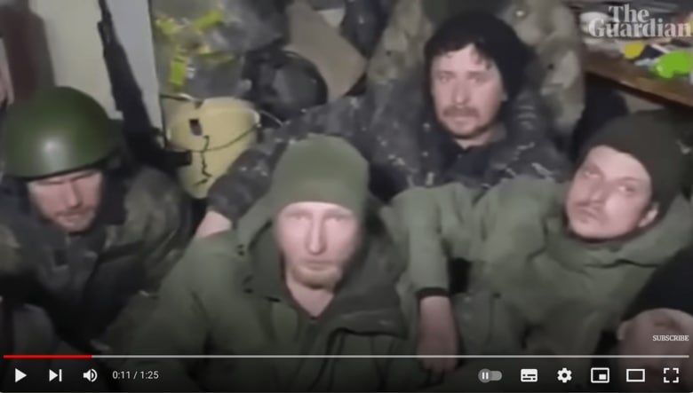 退却すれば殺すと脅されて逃げたロシア兵たち　Guardian News/YouTube