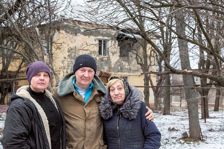 シベルスクの親ロシア派住民（1月12日）　TAKASHI OZAKI