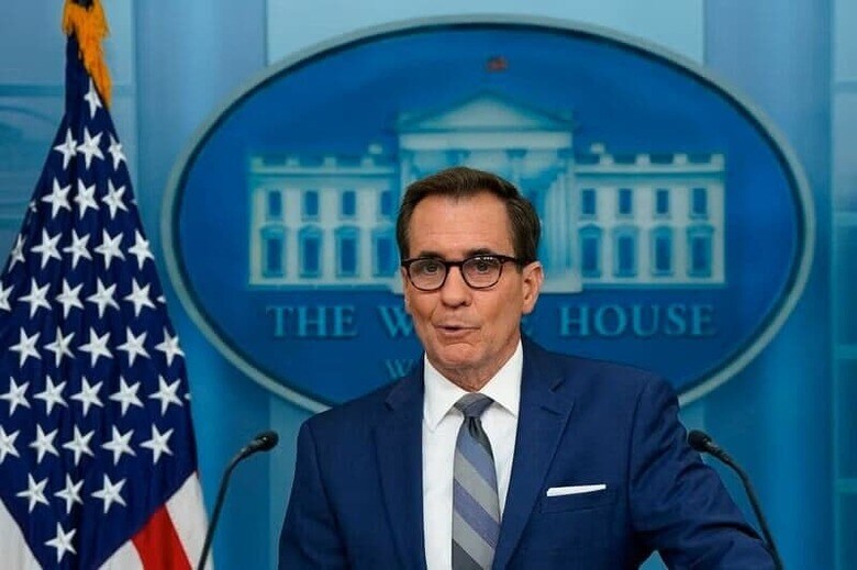 ６月２０日、米ホワイトハウスは、イスラエルのネタニヤフ首相が米国は弾薬供給を制限していると批判したことについて「深い失望」を表明した。写真はカービー米大統領補佐官。ホワイトハウスで１７日撮影（２０２４年　ロイター／Elizabeth Frantz）