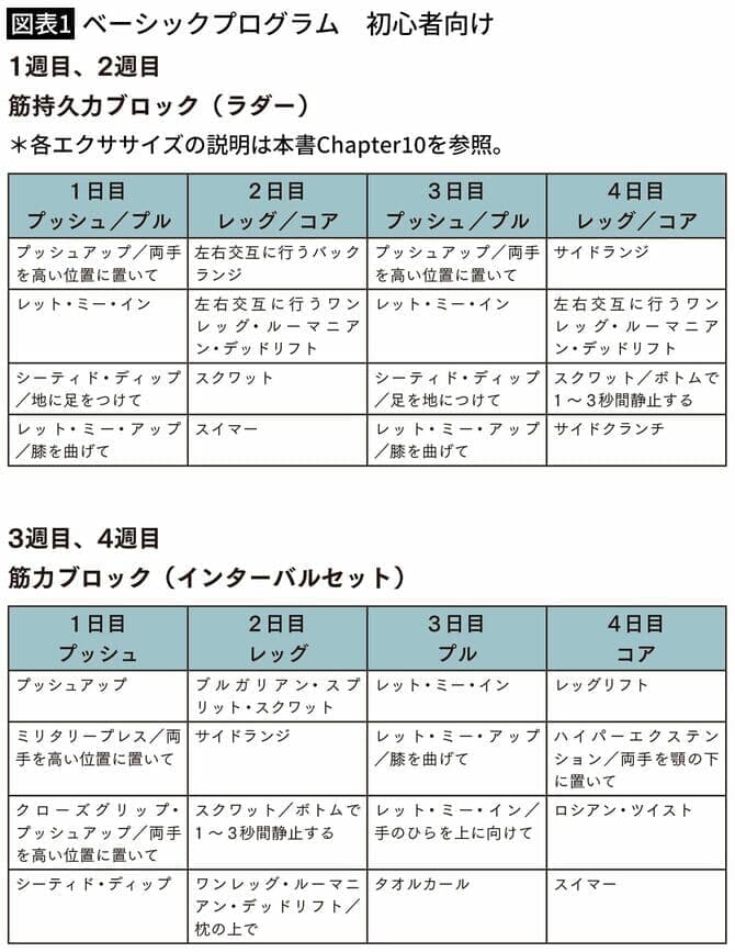 図表１　ベーシックトレーニング　初心者向け