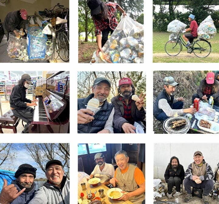 ホームレスの友人たちと撮った写真