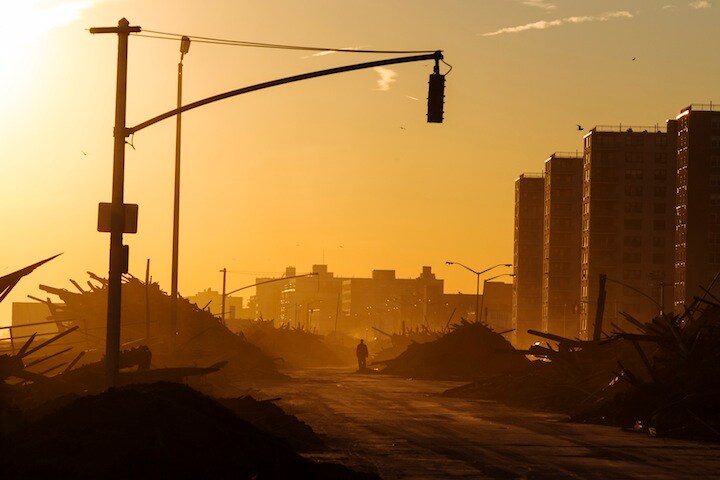 2012年にアメリカ東部を襲った2012年のハリケーン「サンディ」では、電力の復旧が遅れて批判された　Lucas Jackson-REUTERS