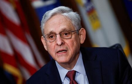 米国の反トラスト法（独占禁止法）当局は１８日、合併・買収（Ｍ＆Ａ）に関する新たな指針を最終決定した。写真はガーランド司法長官。米ワシントンで４日撮影。（2023年 ロイター/Evelyn Hockstein/File Photo）