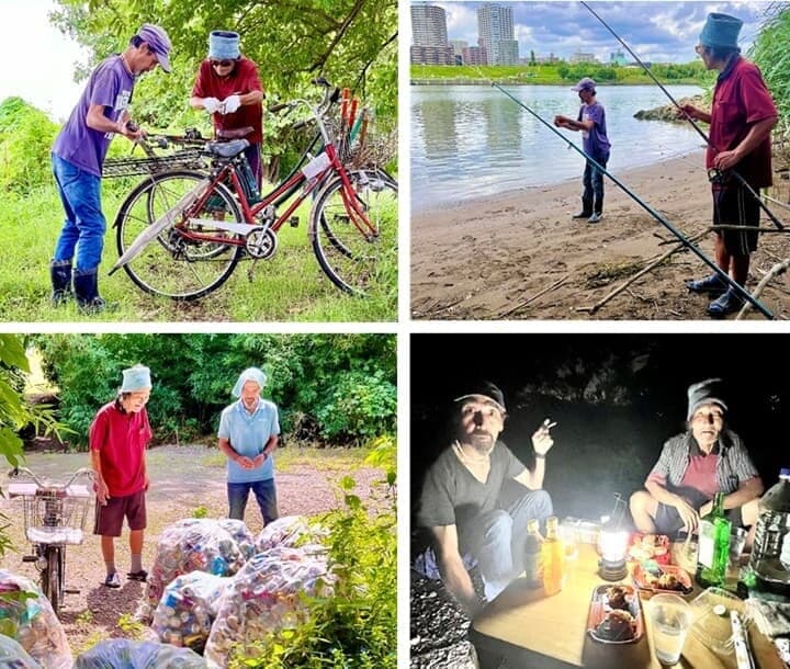 荒川河川敷のホームレス