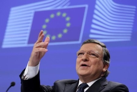 　９月１１日、欧州連合（ＥＵ）の執行機関、欧州委員会のユンケル委員長は、バローゾ前委員長が米投資銀ゴールドマン・サックスの幹部に就任することについて、ＥＵの法律に違反していないか、審査に乗り出した。写真はバローゾ前委員長。ブリュッセルで２０１４年１０月撮影（２０１６年　ロイター／Francois Lenoir）