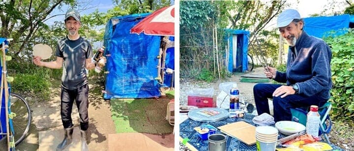 荒川河川敷のホームレス