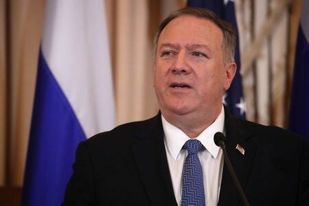 ポンペオ米国務長官は１０日、トランプ政権は北朝鮮が非核化に向けたコミットメントを堅持し、長距離ミサイル発射実験をこれ以上実施しないと楽観していると語った（２０１９年　ロイター/JONATHAN ERNST）