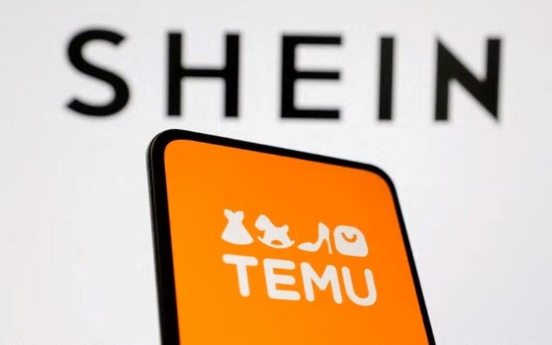 １１月２９日、 「ＳＨＥＩＮ（シーイン）」やＰＤＤホールディングス傘下の「Ｔｅｍｕ（テム）」など中国発の電子商取引（ＥＣ）サイトは、年末商品で安い商品を求める欧米の顧客を取り込もうと、玩具販売を拡大している。写真は両社のロゴ。８月撮影（２０２４年　ロイター/Dado Ruvic）