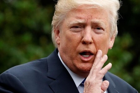 　７月５日、トランプ米大統領は、中国と北朝鮮の間の貿易が増加していることを指摘し、北朝鮮の核開発問題への対処で中国が米国と共に取り組んでいるのか疑問を呈した。５日撮影（２０１７年　ロイター／Jonathan Ernst）