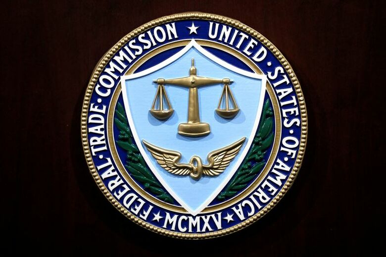 米連邦取引委員会（ＦＴＣ）の紋章。2019年7月24日、米首都ワシントンで撮影。 REUTERS/Yuri Gripas/File Photo