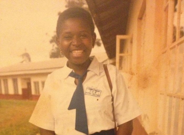 カメルーンの学校に通っていた頃のビクトリン・ンガムシャ　VICKY NGAMSHA/NEWSWEEK